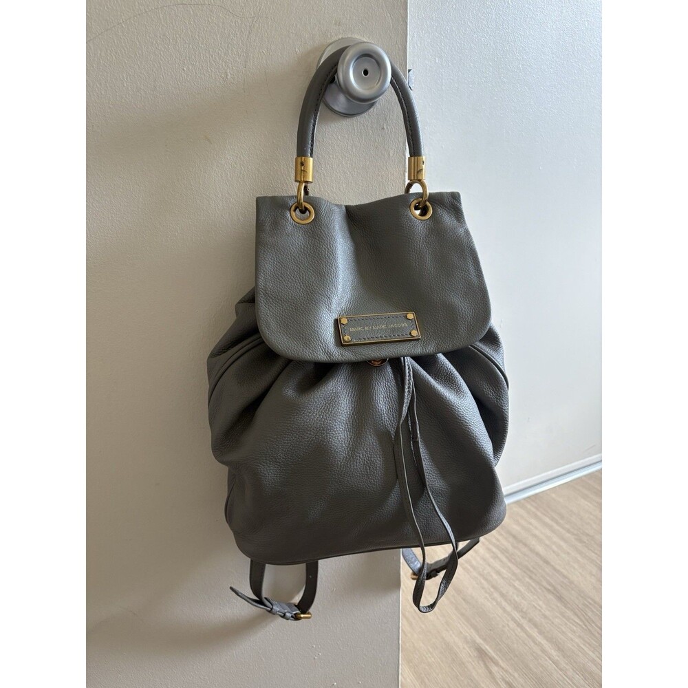 MARC BY MARC JACOBS Too Hot to Handle Pebble Leather Backpack Grey/ Gray